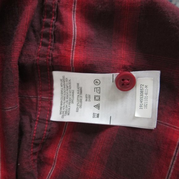 Columbia Shirt Long Sleeve Button Down Red Tartan Plaid Holiday Size Medium - Picture 7 of 7